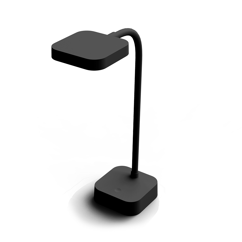 LAMPARA DE ESCRITORIO 5W NEGRO A BATERIA BASE CUADRADA